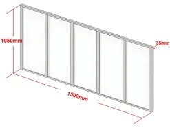 Vente-unique Verrière atelier en aluminium thermolaqué - 150x105 cm - Blanc - BAYVIEW