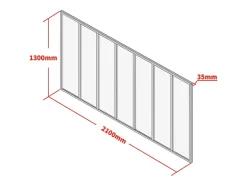Verrière atelier en aluminium thermolaqué et verre dépoli - 210 x 130 cm - Noir - BAYVIEW-Vente-unique Sale