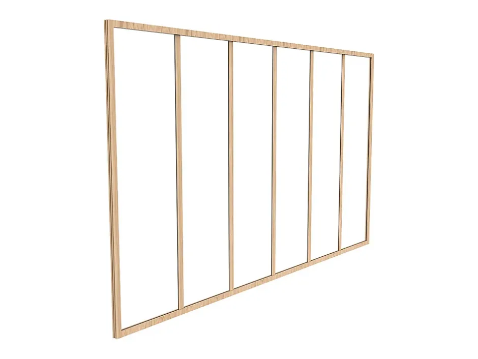 Verrière atelier en aluminium thermolaqué - 180x130 cm - Naturel clair - BAYVIEW-Vente-unique Outlet