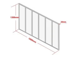 Verrière atelier en aluminium thermolaqué - 180x130 cm - Naturel clair - BAYVIEW-Vente-unique Outlet