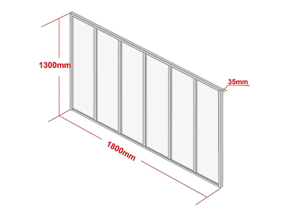 Verrière atelier en aluminium thermolaqué - 180x130 cm - Naturel clair - BAYVIEW-Vente-unique Outlet