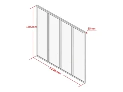 Vente-unique Verrière atelier en aluminium thermolaqué - 120x130 cm - Noir - BAYVIEW