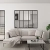 Verrière Atelier Fixe en Alu Noir L.153 x H.108 cm - 4mm Verre trempé - Luminosité Maximale et Sécurité-AICA Sanitaire