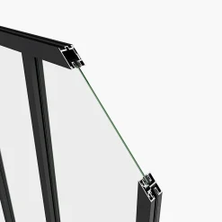 Verrière Atelier Fixe en Alu Noir L.153 x H.108 cm - 4mm Verre trempé - Luminosité Maximale et Sécurité-AICA Sanitaire