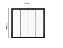 Schulte Verrière atelier - H.108xl.123 - 4 vitrages - transparent- cadre et profilés noir mat
