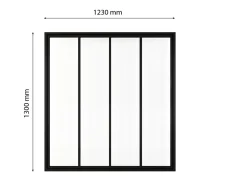 Verrière atelier - H.130xl.123 - 4 vitrages - transparent - cadre et profilés noir mat-Schulte Best