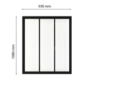 Verrière atelier - H.108xl.93 - 3 vitrages - transparent - cadre et profilés noir mat-Schulte Clearance