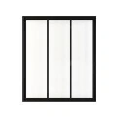 Verrière atelier - H.108xl.93 - 3 vitrages - transparent - cadre et profilés noir mat-Schulte Clearance