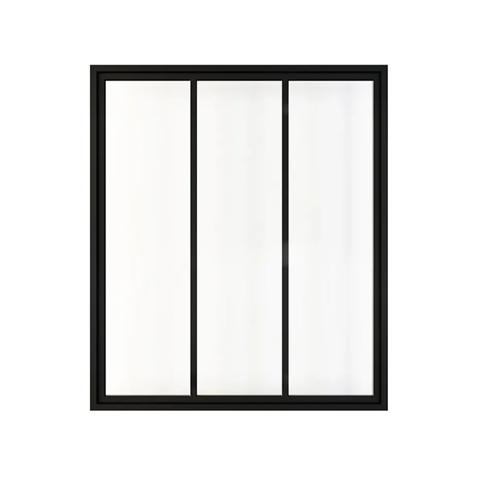 Verrière atelier - H.108xl.93 - 3 vitrages - transparent - cadre et profilés noir mat-Schulte Clearance