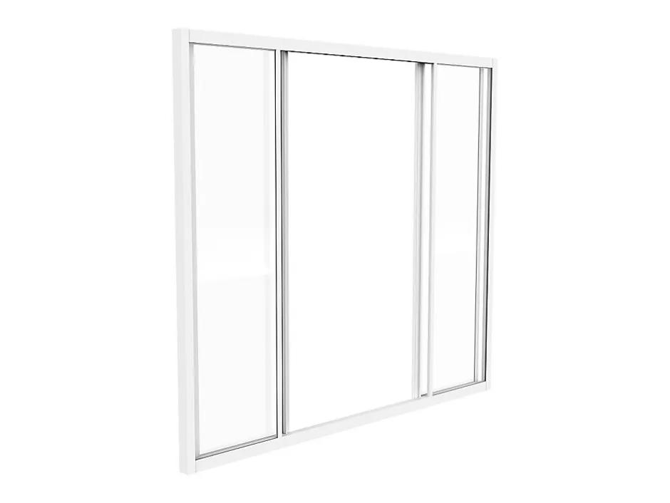 Verrière coulissante en aluminium thermolaqué blanc 120x105 cm - RAVENA-Vente-unique Hot