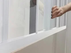 Vente-unique Verrière coulissante en aluminium thermolaqué blanc 180x105 cm - RAVENA