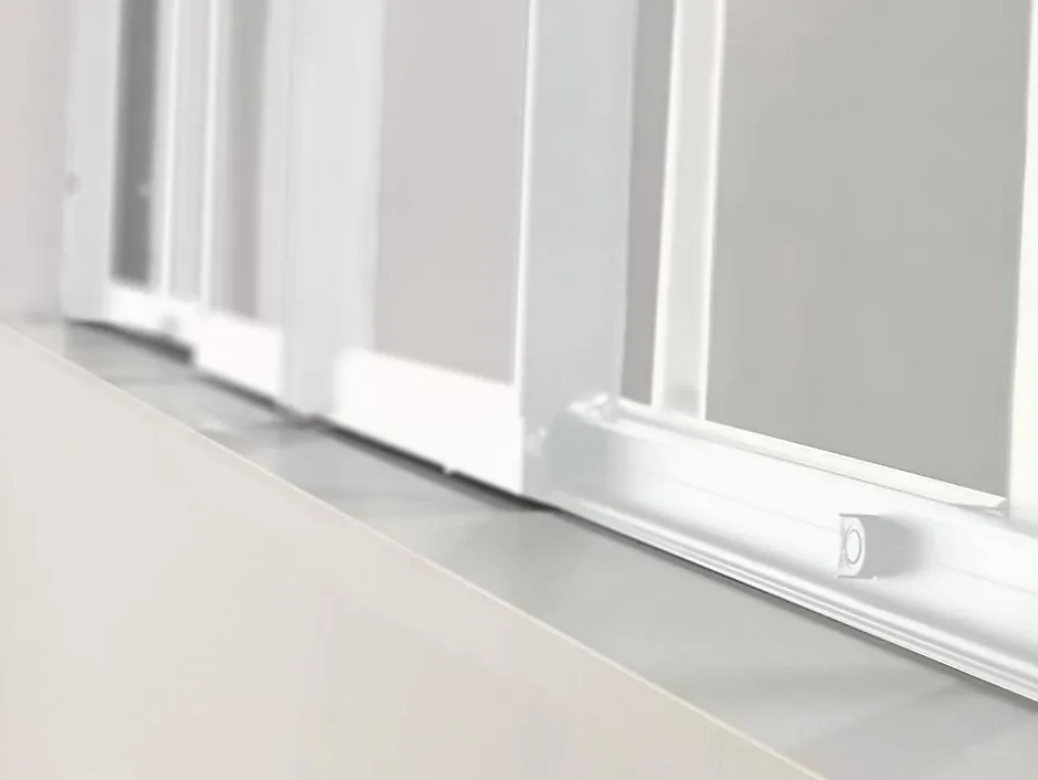 Vente-unique Verrière coulissante en aluminium thermolaqué blanc 180x105 cm - RAVENA