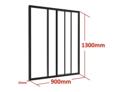 Verrière coulissante en aluminium thermolaqué noir 90 x 130 cm - RAVENA-Vente-unique Best