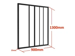 Verrière coulissante en aluminium thermolaqué noir 90 x 130 cm - RAVENA-Vente-unique Best