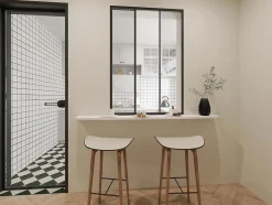 Verrière coulissante en aluminium thermolaqué noir 90 x 130 cm - RAVENA-Vente-unique Best