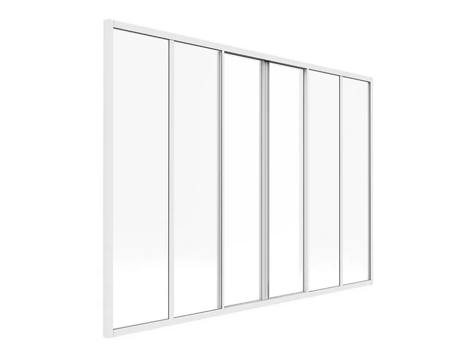 Verrière coulissante en aluminium thermolaqué blanc 180x130 cm - RAVENA-Vente-unique Online