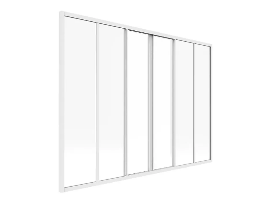 Verrière coulissante en aluminium thermolaqué blanc 180x130 cm - RAVENA-Vente-unique Online