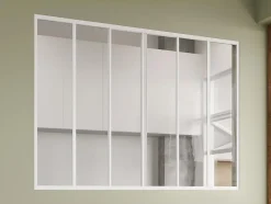 Verrière coulissante en aluminium thermolaqué blanc 180x130 cm - RAVENA-Vente-unique Online