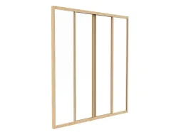 Verrière coulissante en aluminium thermolaqué naturel clair 120x130 cm - RAVENA-Vente-unique Hot