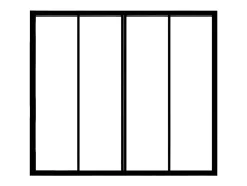 Vente-unique Verrière coulissante en aluminium thermolaqué noir 120x130 cm - RAVENA