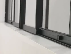 Vente-unique Verrière coulissante en aluminium thermolaqué noir 120x130 cm - RAVENA