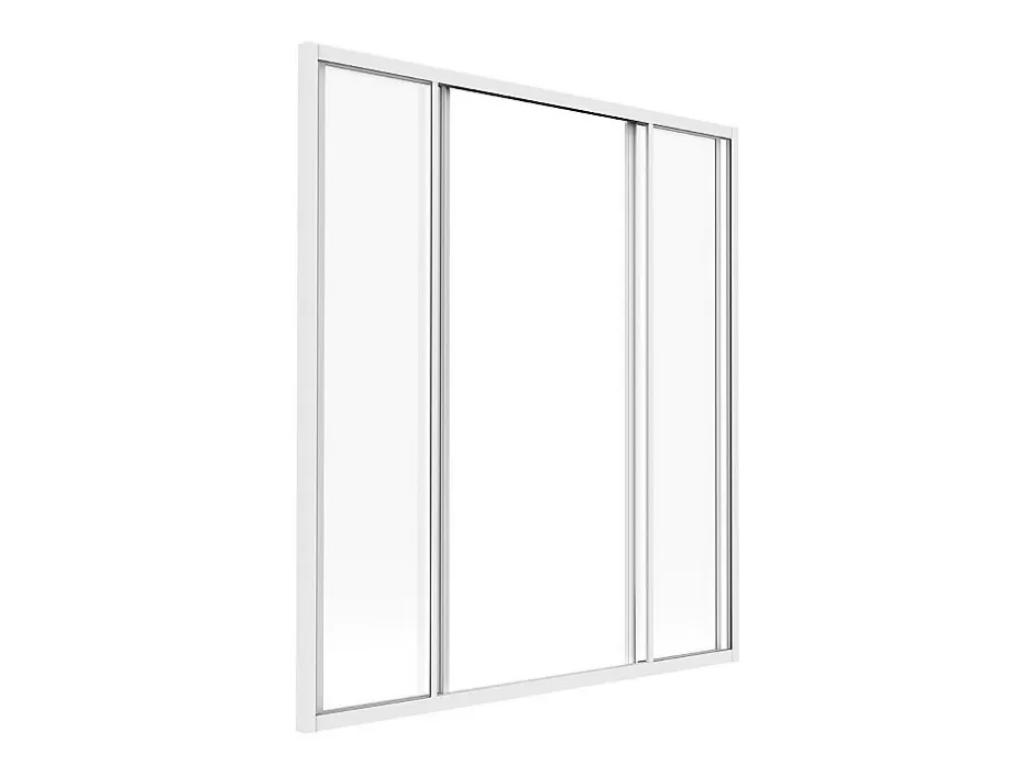 Vente-unique Verrière coulissante en aluminium thermolaqué blanc 120x130 cm - RAVENA