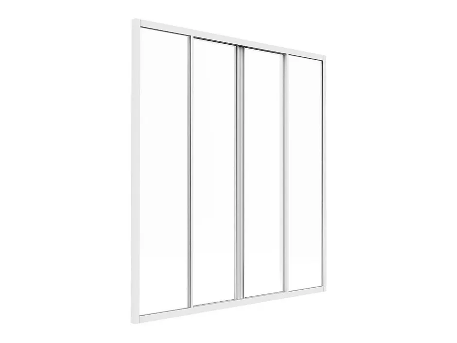 Vente-unique Verrière coulissante en aluminium thermolaqué blanc 120x130 cm - RAVENA