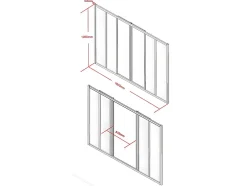 Verrière coulissante en aluminium thermolaqué noir 180x105 cm - RAVENA-Vente-unique Clearance