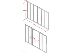 Vente-unique Verrière coulissante en aluminium thermolaqué noir 180x130 cm - RAVENA