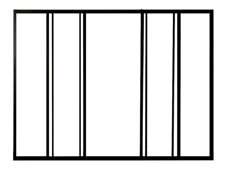 Vente-unique Verrière coulissante en aluminium thermolaqué noir 180x130 cm - RAVENA