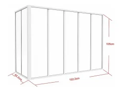 Vente-unique Verrière d'angle atelier en aluminium thermolaqué - L150 x L60 x H105 cm - Blanc - BAYVIEW