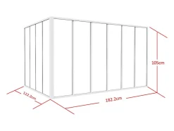 Verrière d'angle d'atelier en aluminium thermolaqué - L180 x L120 x H105 - Blanc - BAYVIEW-Vente-unique