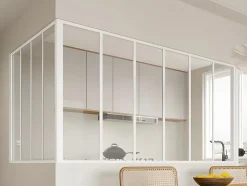 Verrière d'angle d'atelier en aluminium thermolaqué - L180 x L120 x H105 - Blanc - BAYVIEW-Vente-unique