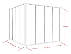 Vente-unique Verrière d'angle d'atelier en aluminium thermolaqué - L120 x L120 x H105 - Blanc - BAYVIEW