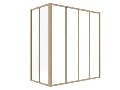 Verrière d'angle d'atelier en aluminium thermolaqué - L120 x L60 x H130 - Naturel clair - BAYVIEW-Vente-unique Sale