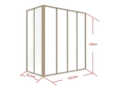 Verrière d'angle d'atelier en aluminium thermolaqué - L120 x L60 x H130 - Naturel clair - BAYVIEW-Vente-unique Sale