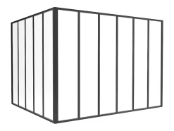 Vente-unique Verrière d'angle d'atelier en aluminium thermolaqué - L180 x L150 x H130 - Noir - BAYVIEW