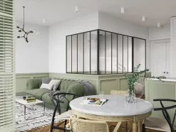 Vente-unique Verrière d'angle d'atelier en aluminium thermolaqué - L180 x L150 x H130 - Noir - BAYVIEW