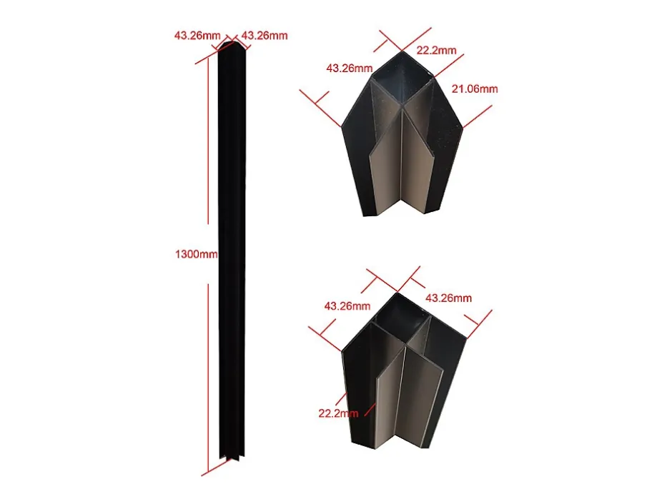 Vente-unique Verrière d'angle d'atelier en aluminium thermolaqué - L210 x L120 x H130 - Noir - BAYVIEW