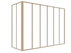 Vente-unique Verrière d'angle d'atelier en aluminium thermolaqué - L180 x L60 x H130 - Naturel clair - BAYVIEW