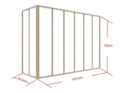 Vente-unique Verrière d'angle d'atelier en aluminium thermolaqué - L180 x L60 x H130 - Naturel clair - BAYVIEW