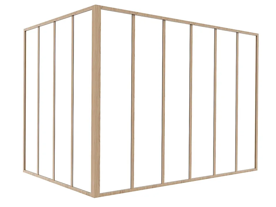 Verrière d'angle d'atelier en aluminium thermolaqué - L180 x L120 x H130 - Naturel clair - BAYVIEW-Vente-unique Best