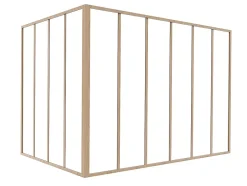 Verrière d'angle d'atelier en aluminium thermolaqué - L180 x L120 x H130 - Naturel clair - BAYVIEW-Vente-unique Best