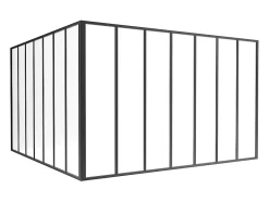 Verrière d'angle d'atelier en aluminium thermolaqué - L210 x L210 x H130 - Noir - BAYVIEW-Vente-unique Outlet