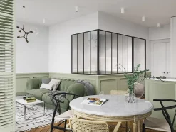 Vente-unique Verrière d'angle d'atelier en aluminium thermolaqué - L180 x L120 x H130 - Noir - BAYVIEW