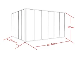 Verrière d'angle d'atelier en aluminium thermolaqué - L180 x L150 x H105 - Blanc - BAYVIEW-Vente-unique Discount
