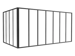 Verrière d'angle d'atelier en aluminium thermolaqué - L210 x L120 x H105 - Noir - BAYVIEW-Vente-unique Best