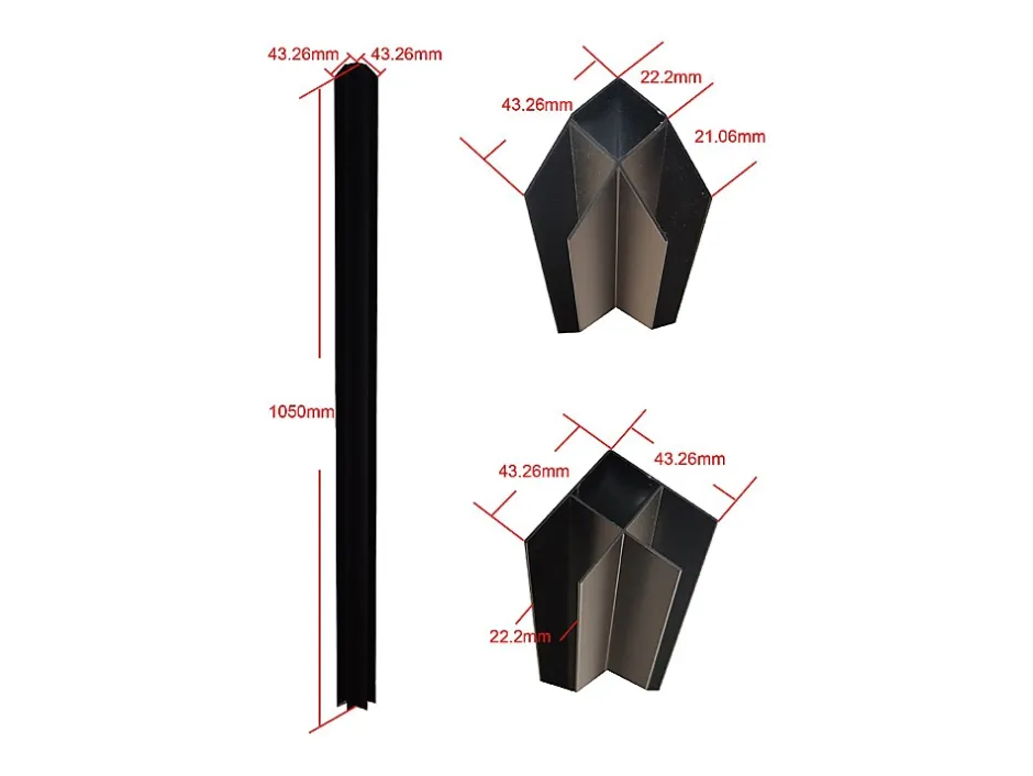 Verrière d'angle d'atelier en aluminium thermolaqué - L210 x L120 x H105 - Noir - BAYVIEW-Vente-unique Best