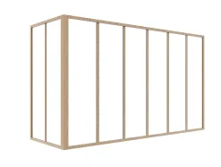 Verrière d'angle d'atelier en aluminium thermolaqué - L180 x L60 x H105 - Naturel clair - BAYVIEW-Vente-unique Outlet