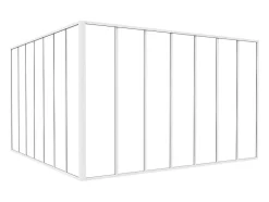 Vente-unique Verrière d'angle d'atelier en aluminium thermolaqué - L210 x L210 x H130 - Blanc - BAYVIEW